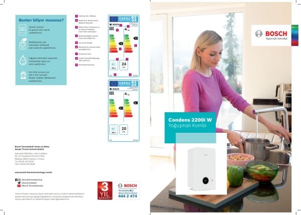 Bosch Condens 2200i W 24 C 23 ERP 20.726 kcal/h Premix Yoğuşmalı Kombi