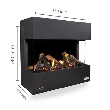 Revega H75Ab Seramik Camlı Hermetik Doğalgazlı Şömine 6Kw